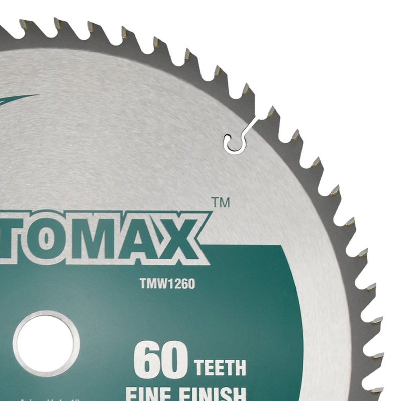 TOMAX 12 Inch 60 Tooth ATB Fine Finish General Purpose Woodworking Saw Blade - Image 5